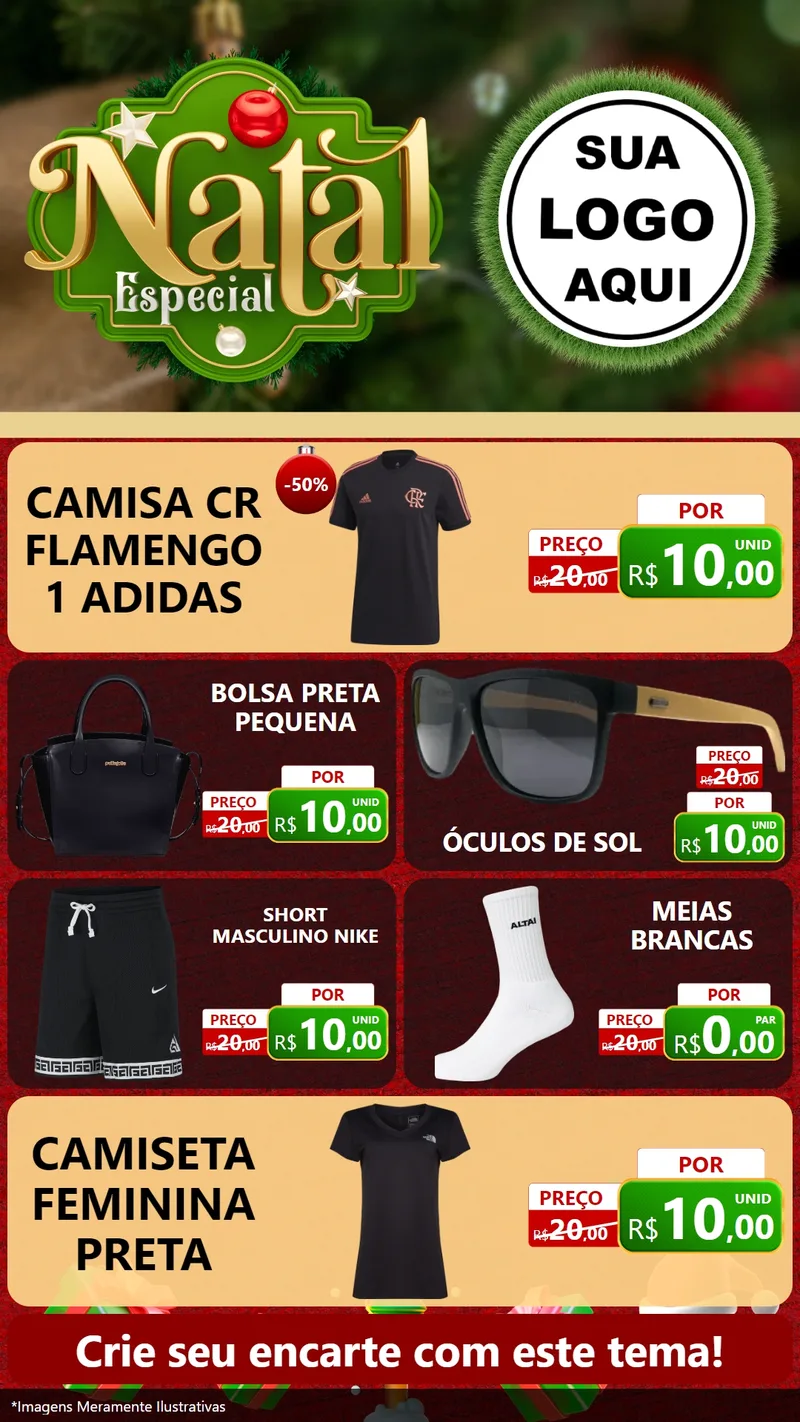 Modelo de TV para TV Vertical com o tema Natal Especial para Roupas e acessórios