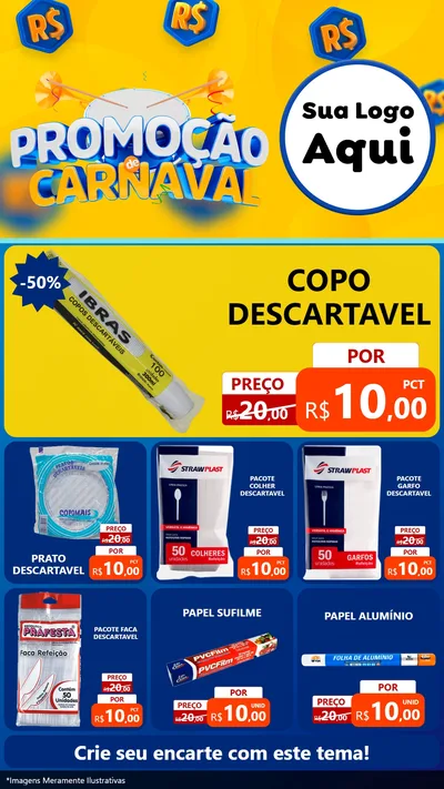 Modelo de Rede Social para Stories com o tema Promoção de Carnaval para Embalagens