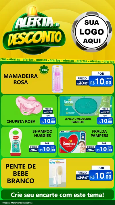 Modelo de TV para TV Vertical com o tema Alerta de Desconto para Bebês