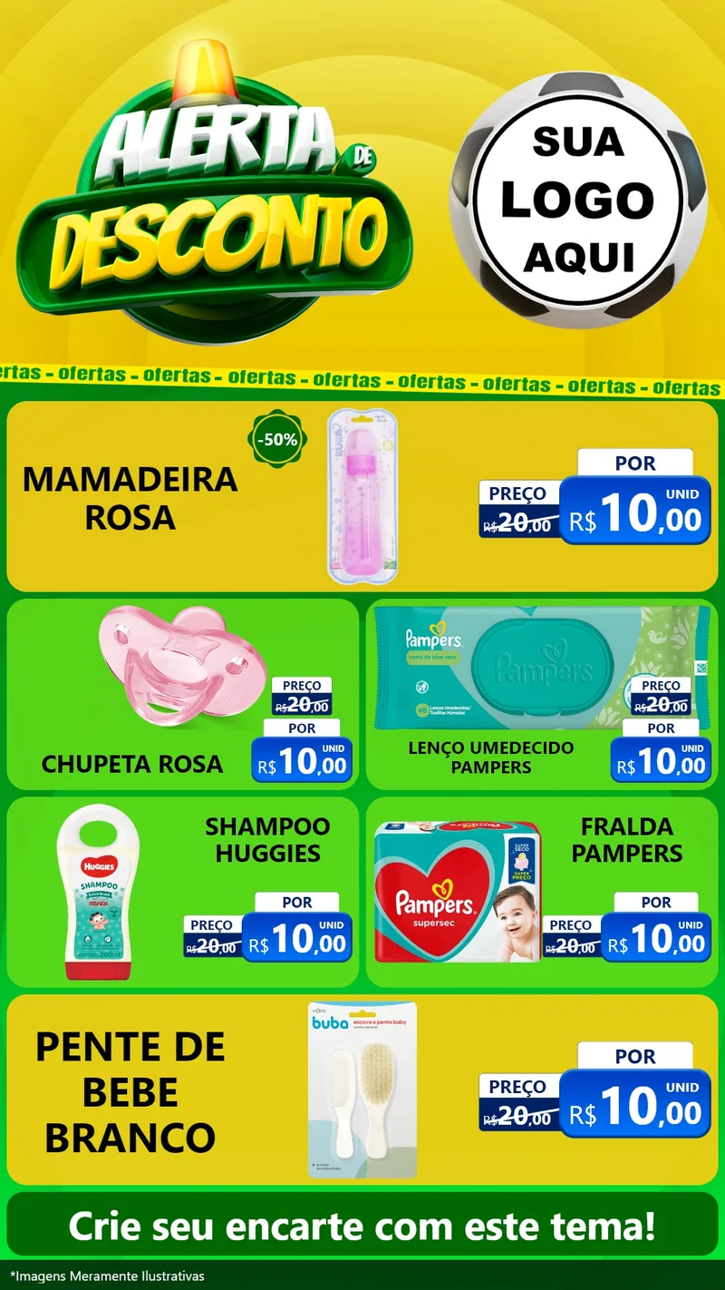 Modelo de TV para TV Vertical com o tema Alerta de Desconto para Bebês