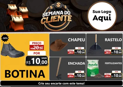 Modelo de Encarte para Encarte A4 Horizontal com o tema Semana do Cliente para Agropecuária