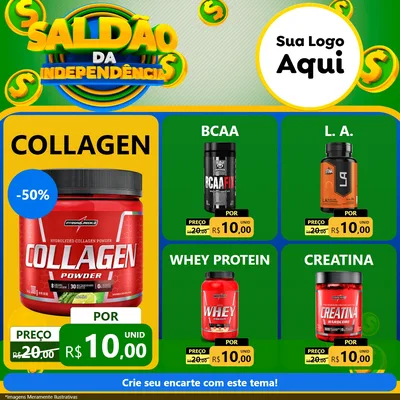 Modelo de Rede Social para Feed Facebook com o tema Saldão da Indepêndencia para Suplementos alimentares