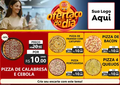 Modelo de Encarte para Encarte A4 Horizontal com o tema Ofertaço Do Dia para Pizzaria