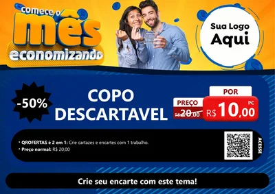 Modelo de Cartaz para Cartaz A4 Horizontal com o tema Comece O Mês Economizando para Embalagens