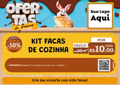 Modelo de Cartaz para Cartaz A4 Horizontal com o tema Ofertas de Páscoa para Utilidades Domésticas