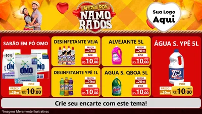 Modelo de TV para TV Horizontal com o tema Arraiá dos Namorados para Produtos de Limpeza
