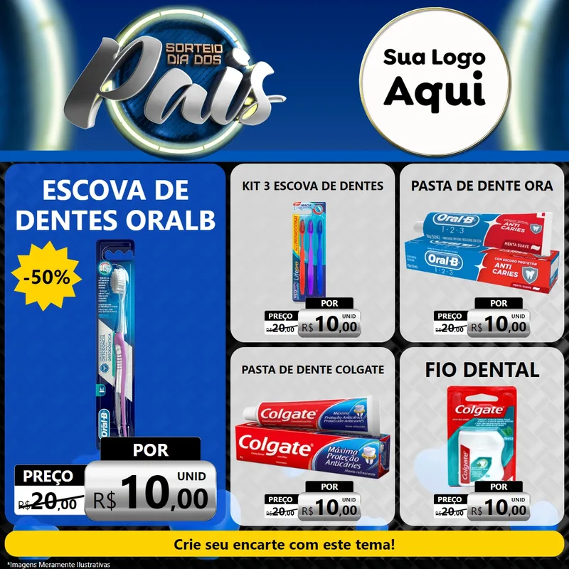 Modelo de Rede Social para Feed Facebook com o tema Sorteio Dia Dos Pais para Higiene Pessoal