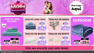 Modelo de TV para TV Horizontal com o tema Dia das Mães Ofertas para Você! para Cama, Mesa e Banho