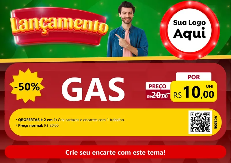 Modelo de Cartaz para Cartaz A4 Horizontal com o tema Lançamento para Água e gás