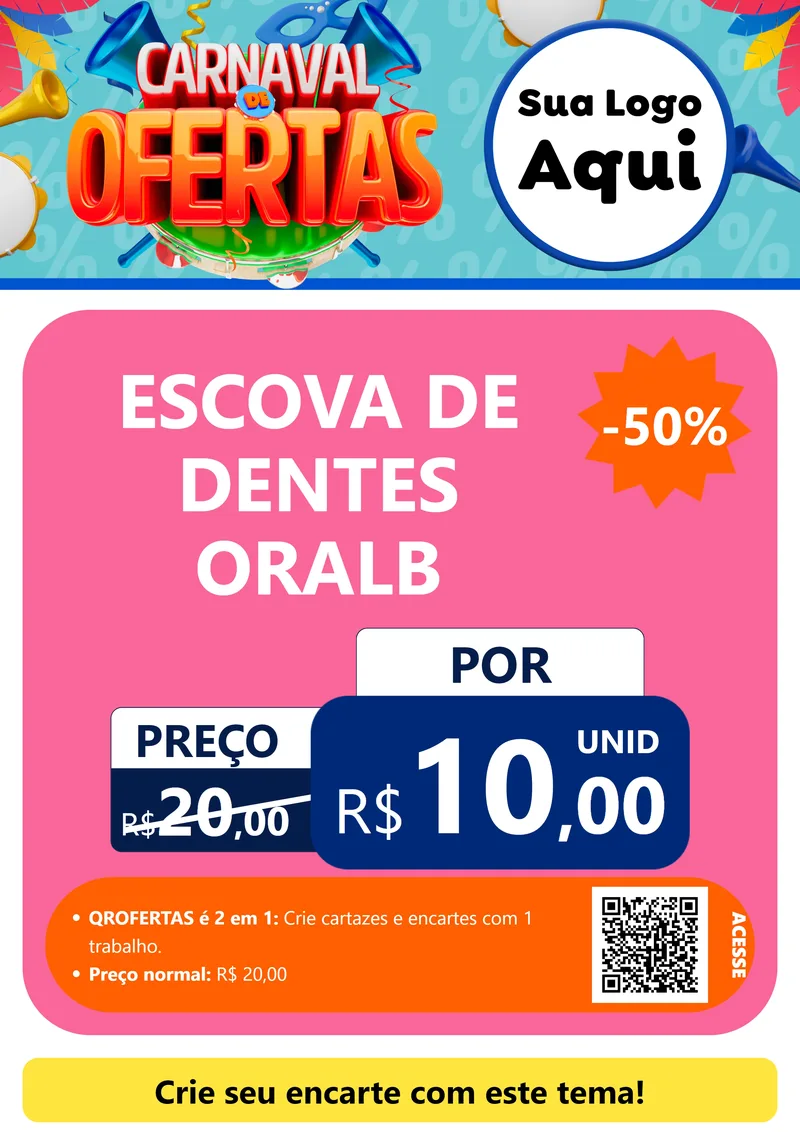 Modelo de Cartaz para Cartaz A4 Vertical com o tema Carnaval de Ofertas para Higiene Pessoal