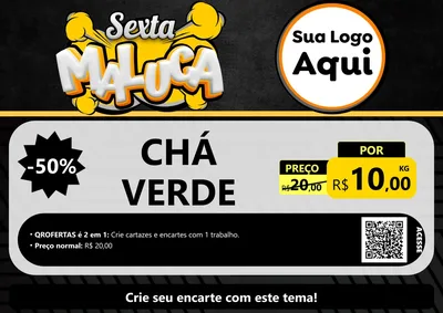 Modelo de Cartaz para Cartaz A4 Horizontal com o tema Sexta Maluca para Produtos Naturais