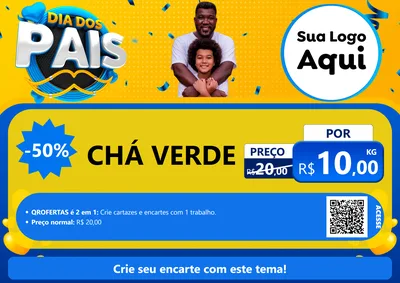 Modelo de Cartaz para Cartaz A4 Horizontal com o tema Dia dos Pais para Produtos Naturais