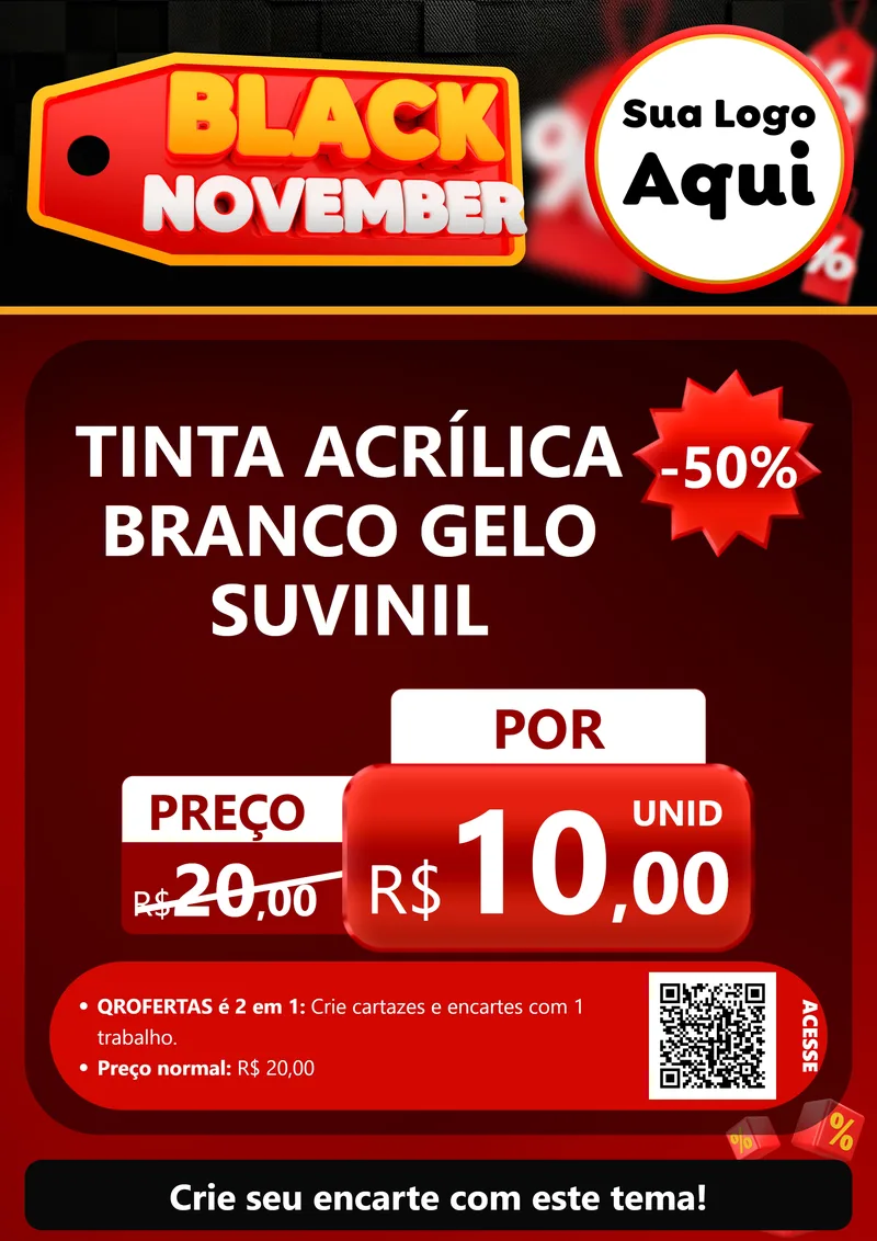 Modelo de Cartaz para Cartaz A4 Vertical com o tema Black November para Tintas e Ferramentas