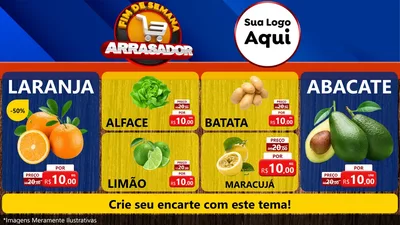 Modelo de TV para TV Horizontal com o tema Fim De Semana Arrasador para Hortifrúti