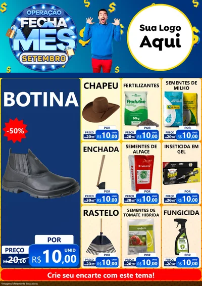 Modelo de Encarte para Encarte A4 Vertical com o tema Operação Fecha Mês Setembro para Agropecuária