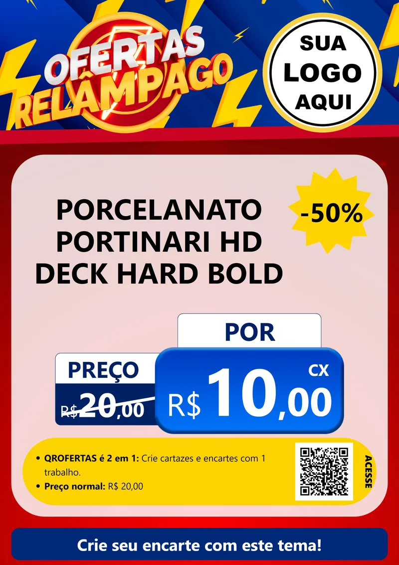 Modelo de Cartaz para Cartaz A4 Vertical com o tema Ofertas Relâmpago para Pisos e revestimentos