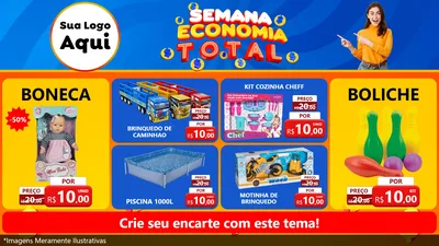 Modelo de TV para TV Horizontal com o tema Semana Economia Total para Brinquedos