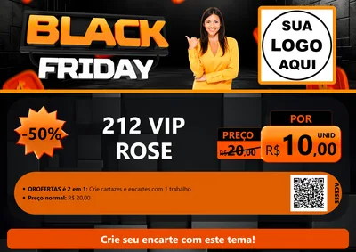 Modelo de Cartaz para Cartaz A4 Horizontal com o tema Black Friday para Perfumes