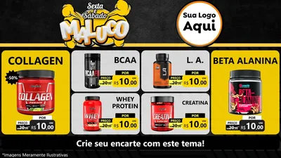 Modelo de TV para TV Horizontal com o tema Sexta e Sábado Maluco para Suplementos alimentares