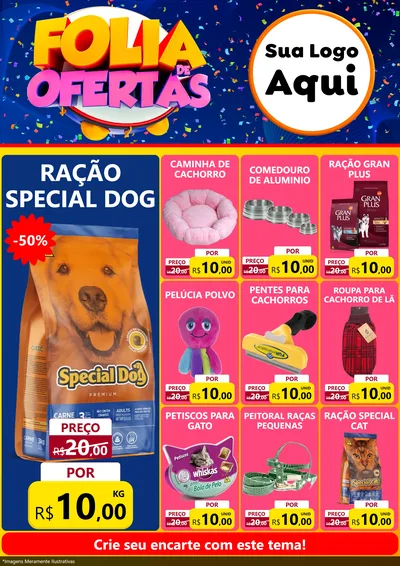 Modelo de Encarte para Encarte A4 Vertical com o tema Folia de Ofertas para Pet Shop
