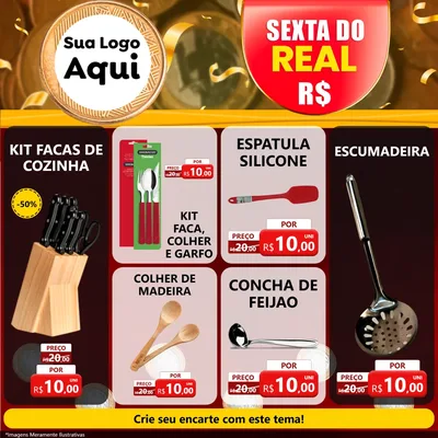 Modelo de Rede Social para Feed Facebook com o tema Sexta do Real para Utilidades Domésticas