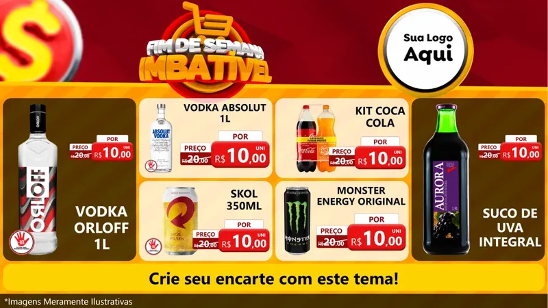 Modelo de TV para TV Horizontal com o tema Fim de Semana Imbatível para Distribuidora de bebidas
