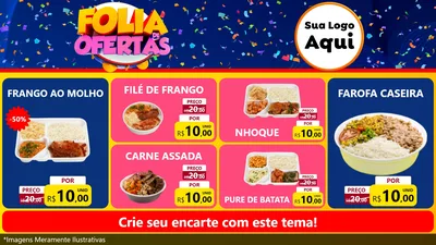 Modelo de TV para TV Horizontal com o tema Folia de Ofertas para Restaurante