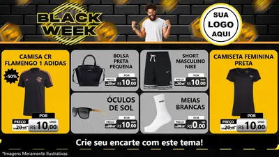 Modelo de TV para TV Horizontal com o tema Black Week para Roupas e acessórios