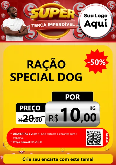 Modelo de Cartaz para Cartaz A4 Vertical com o tema Super Terça Imperdível para Pet Shop