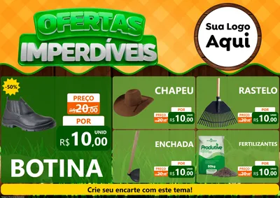Modelo de Encarte para Encarte A4 Horizontal com o tema Ofertas Imperdíveis para Agropecuária