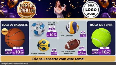 Modelo de TV para TV Horizontal com o tema Ofertas de Réveillon para Artigos Esportivos