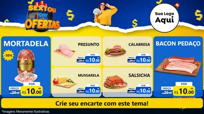 Modelo de TV para TV Horizontal com o tema Sextou de Ofertas para Frios e Laticínios