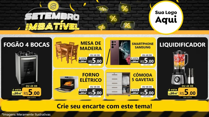 Modelo de TV para TV Horizontal com o tema Setembro Imbatível para Móveis e Eletro
