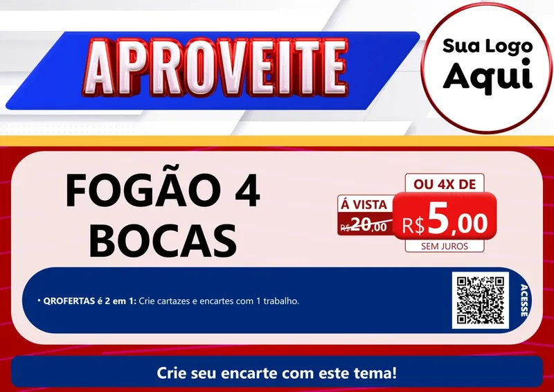 Modelo de Cartaz para Cartaz A4 Horizontal com o tema Aproveite para Móveis e Eletro