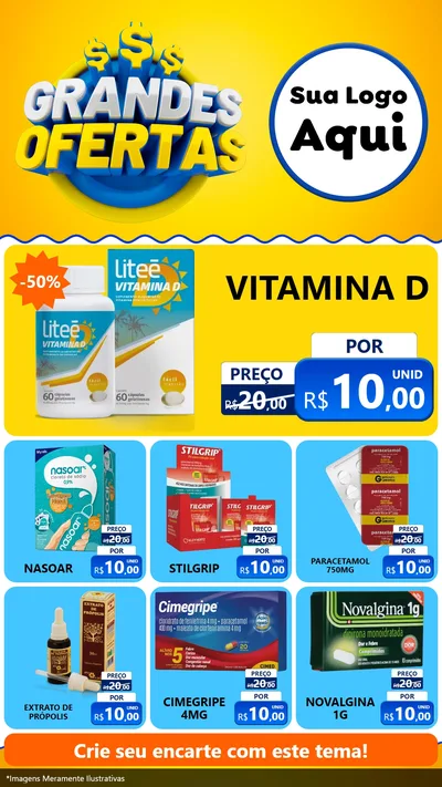 Modelo de Rede Social para Stories com o tema Grandes Ofertas para Farmácia