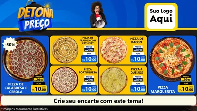 Modelo de TV para TV Horizontal com o tema Detona Preços para Pizzaria