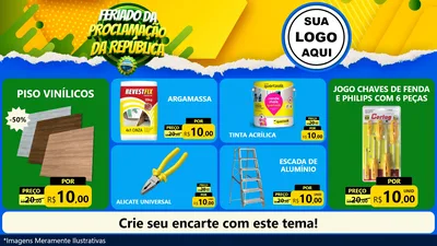 Modelo de TV para TV Horizontal com o tema Feriado da Proclamação da República para Material para Construção