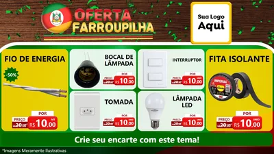 Modelo de TV para TV Horizontal com o tema Oferta Farroupilha para Materiais Elétricos