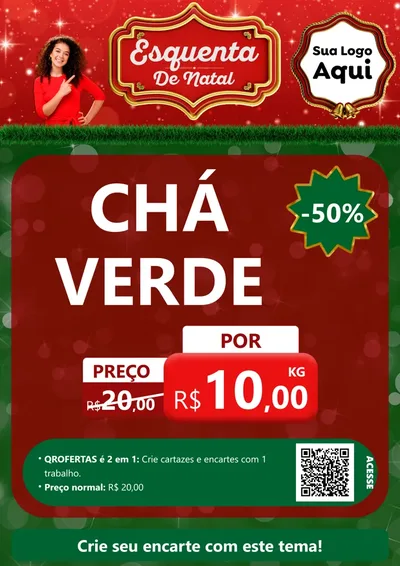 Modelo de Cartaz para Cartaz A4 Vertical com o tema Esquenta de Natal para Produtos Naturais