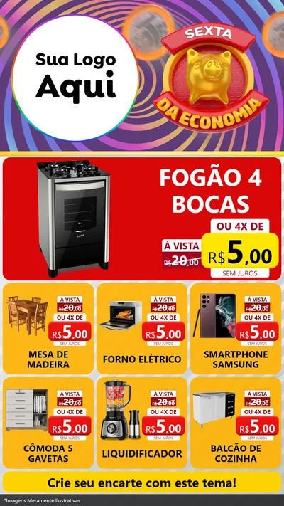 Modelo de Rede Social para Stories com o tema Sexta da Economia para Móveis e Eletro