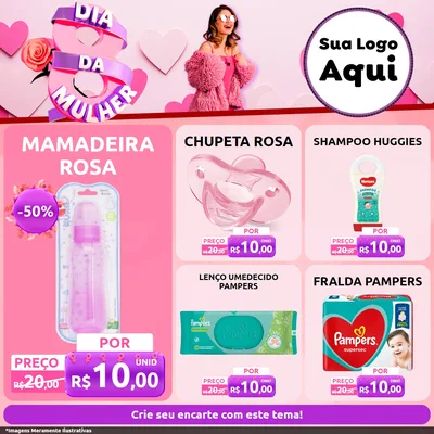 Modelo de Rede Social para Feed Facebook com o tema Dia da Mulher para Bebês