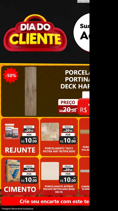 Modelo de Rede Social para Stories com o tema Dia do Cliente para Pisos e revestimentos