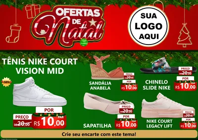 Modelo de Encarte para Encarte A4 Horizontal com o tema Ofertas de Natal para Calçados