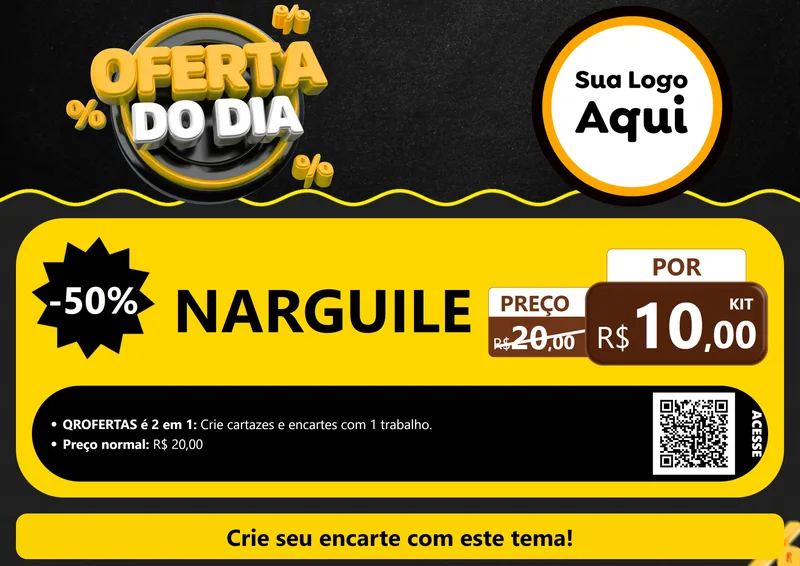 Modelo de Cartaz para Cartaz A4 Horizontal com o tema Oferta Do Dia para Tabacaria
