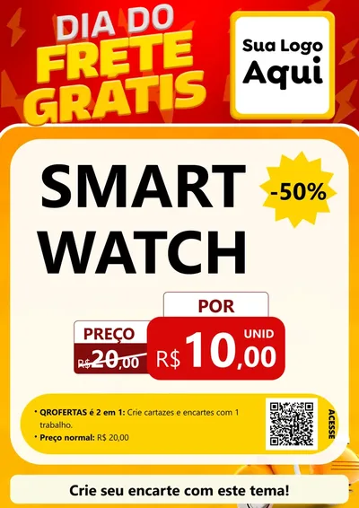 Modelo de Cartaz para Cartaz A4 Vertical com o tema Dia do Frete Grátis para Informática