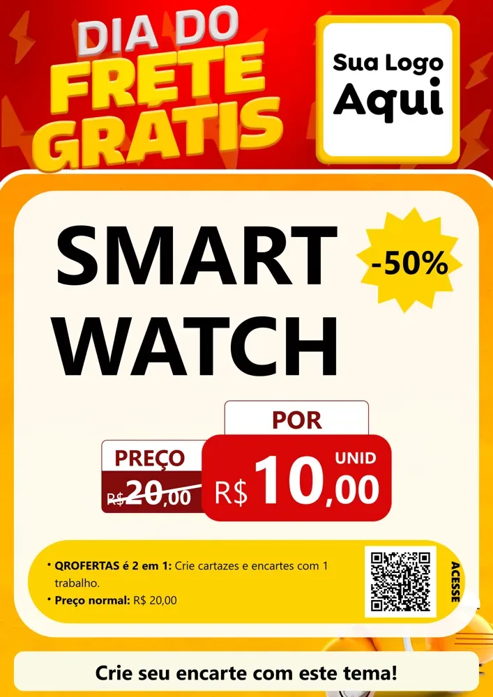 Modelo de Cartaz para Cartaz A4 Vertical com o tema Dia do Frete Grátis para Informática
