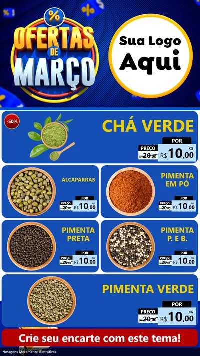 Modelo de TV para TV Vertical com o tema Ofertas de Março para Produtos Naturais