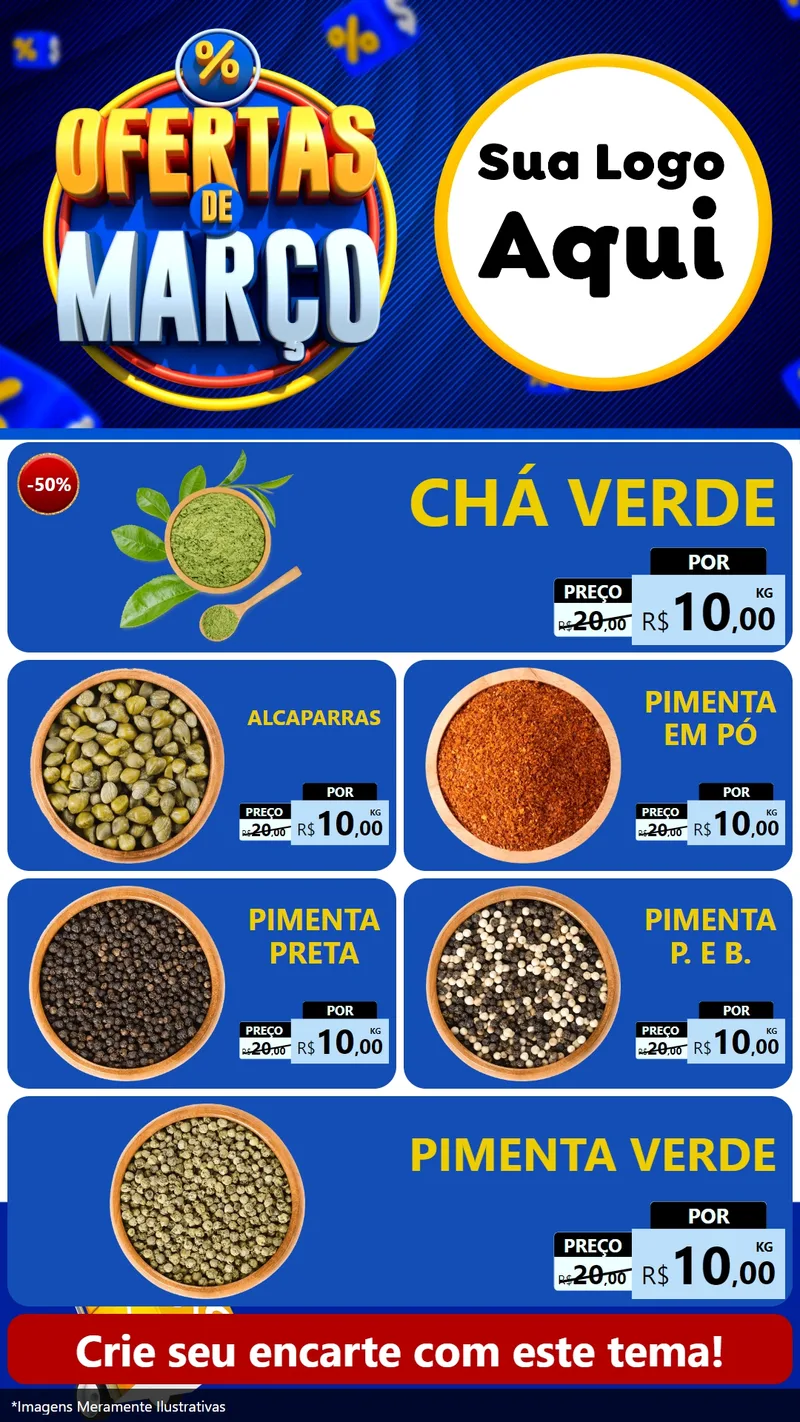 Modelo de TV para TV Vertical com o tema Ofertas de Março para Produtos Naturais