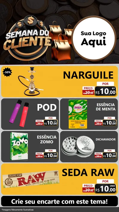 Modelo de TV para TV Vertical com o tema Semana do Cliente para Tabacaria