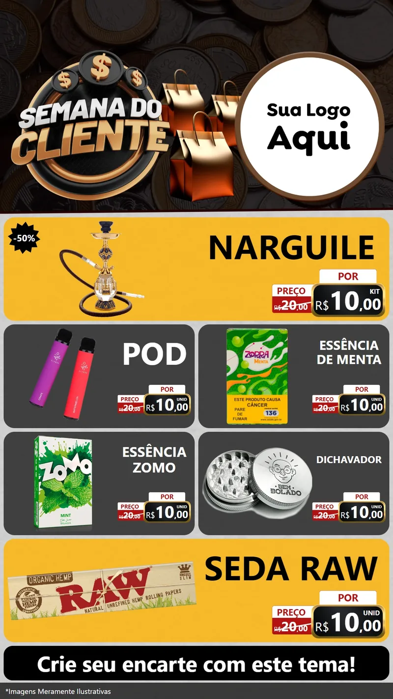 Modelo de TV para TV Vertical com o tema Semana do Cliente para Tabacaria